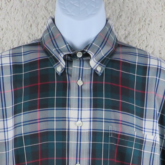 Brooks Brothers* Men's Long Sleeve Button Down Curved Hem Plaid Shirt~ Large‎ - Picture 4 of 12